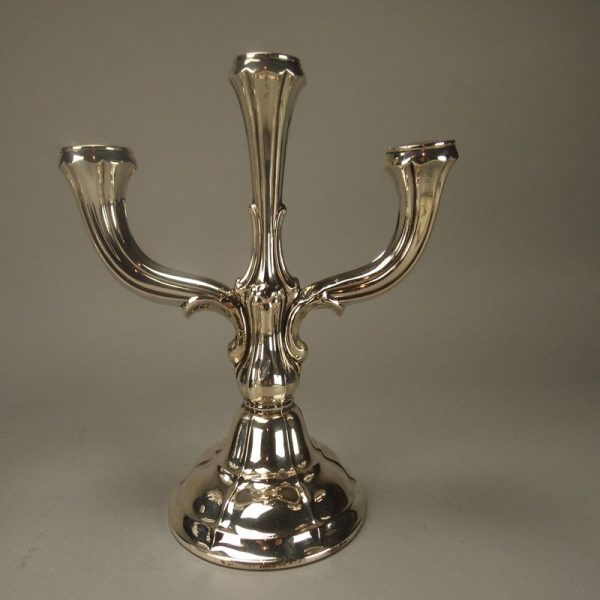 Paire de bout de table 3 feux en argent