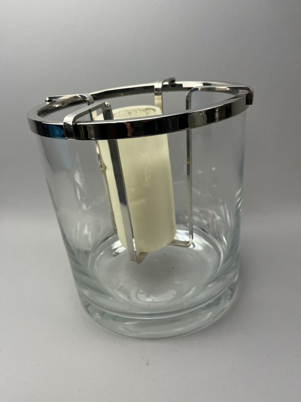 Seau à champagne en verre et métal argenté – Image 2
