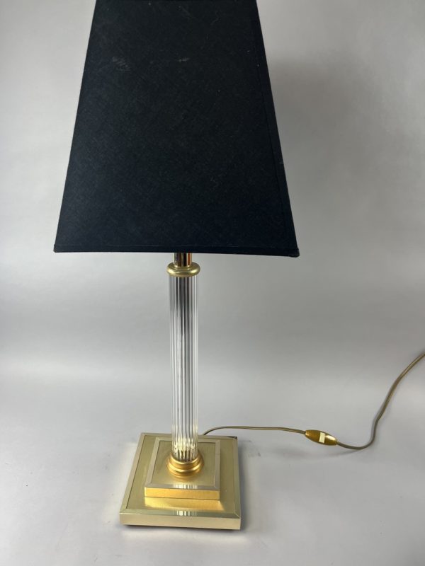 Lampe de table en verre et laiton – Image 3