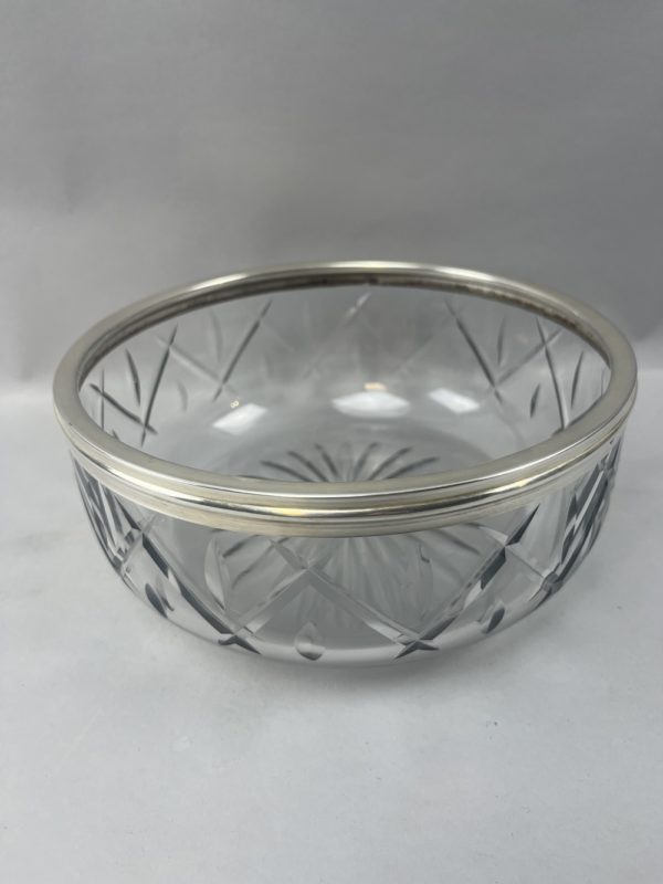 Saladier en verre cerclé argent décor gouttes et croisillons – Image 7