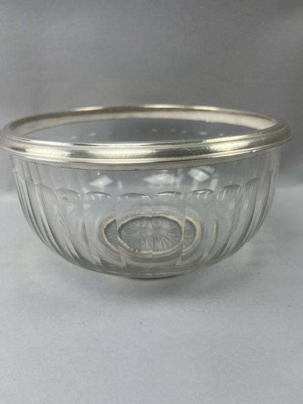 Saladier en cristal et argent décor Harcourt