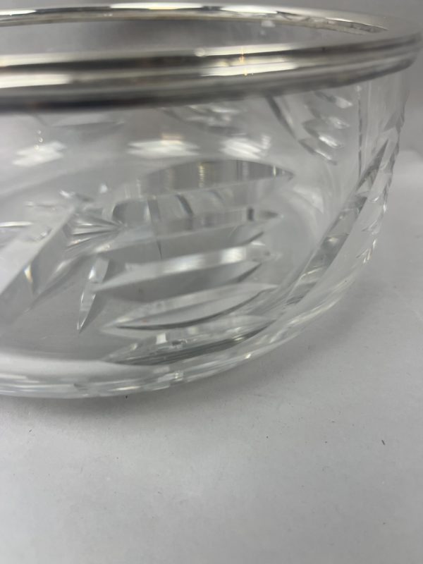 Saladier en verre cerclée argent – Image 3