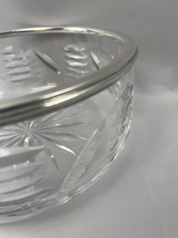 Saladier en verre cerclée argent – Image 2