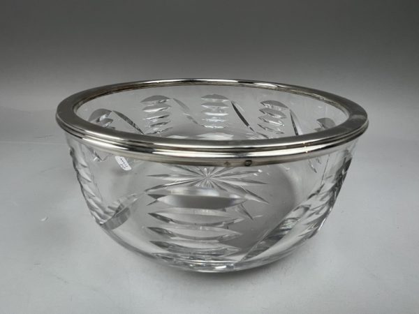 Saladier en verre cerclé argent décor gouttes et croisillons – Image 3
