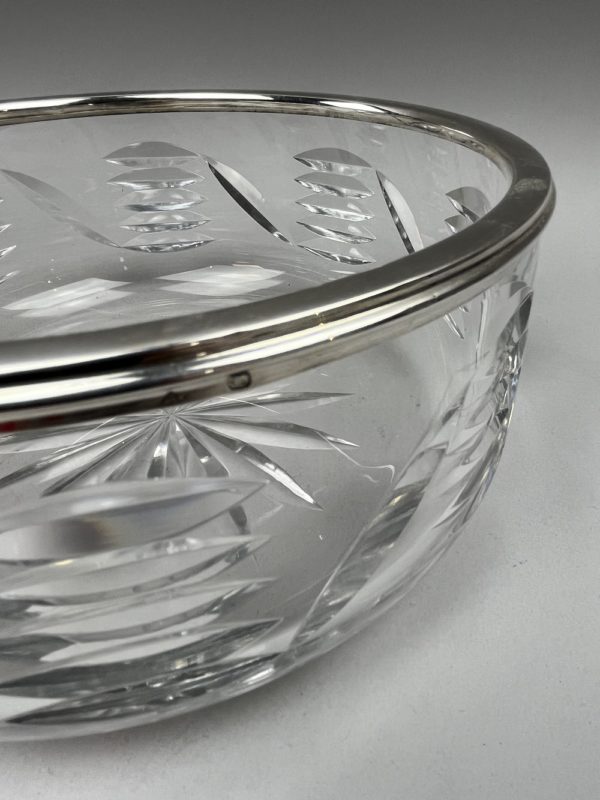 Saladier en verre cerclé argent décor gouttes et croisillons – Image 2