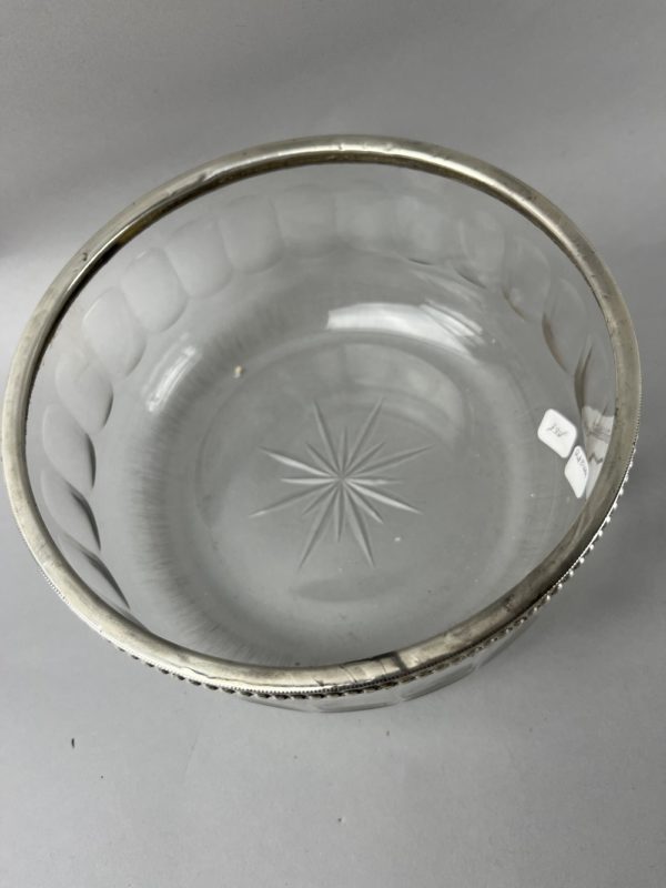 Saladier en cristal cerclé argent décor perle – Image 3