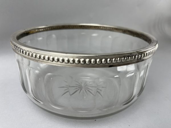 Saladier en cristal cerclé argent décor perle – Image 2