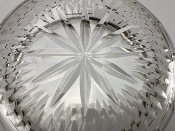 Saladier en cristal cerclé argent  décors géométriques – Image 3
