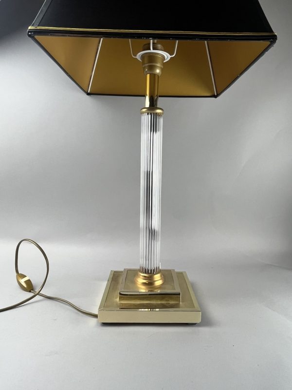 Lampe de table en verre et laiton – Image 2